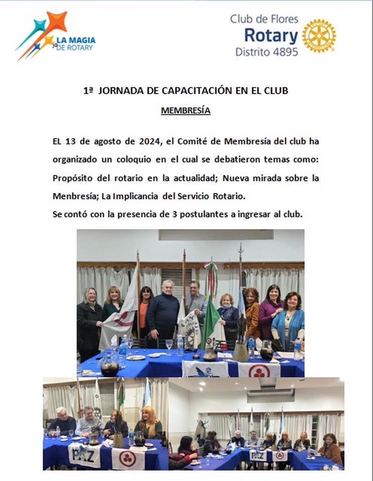 Capacitación sobre Membresía y Servicio Rotario